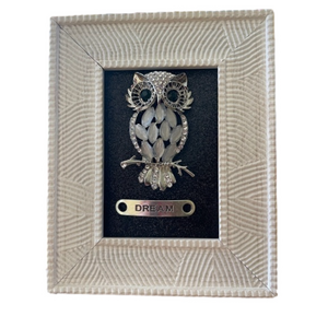 Crystal White Framed Owl
